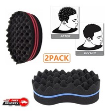 2PCS Hair Sponge Magic Barber Twist Curl Brush Sponge Dreads Locking Afro Coil