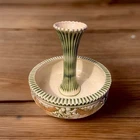 Atq Roseville Pottery Donatello Fern Dish With Attached Bud Vase Cherubs 1916