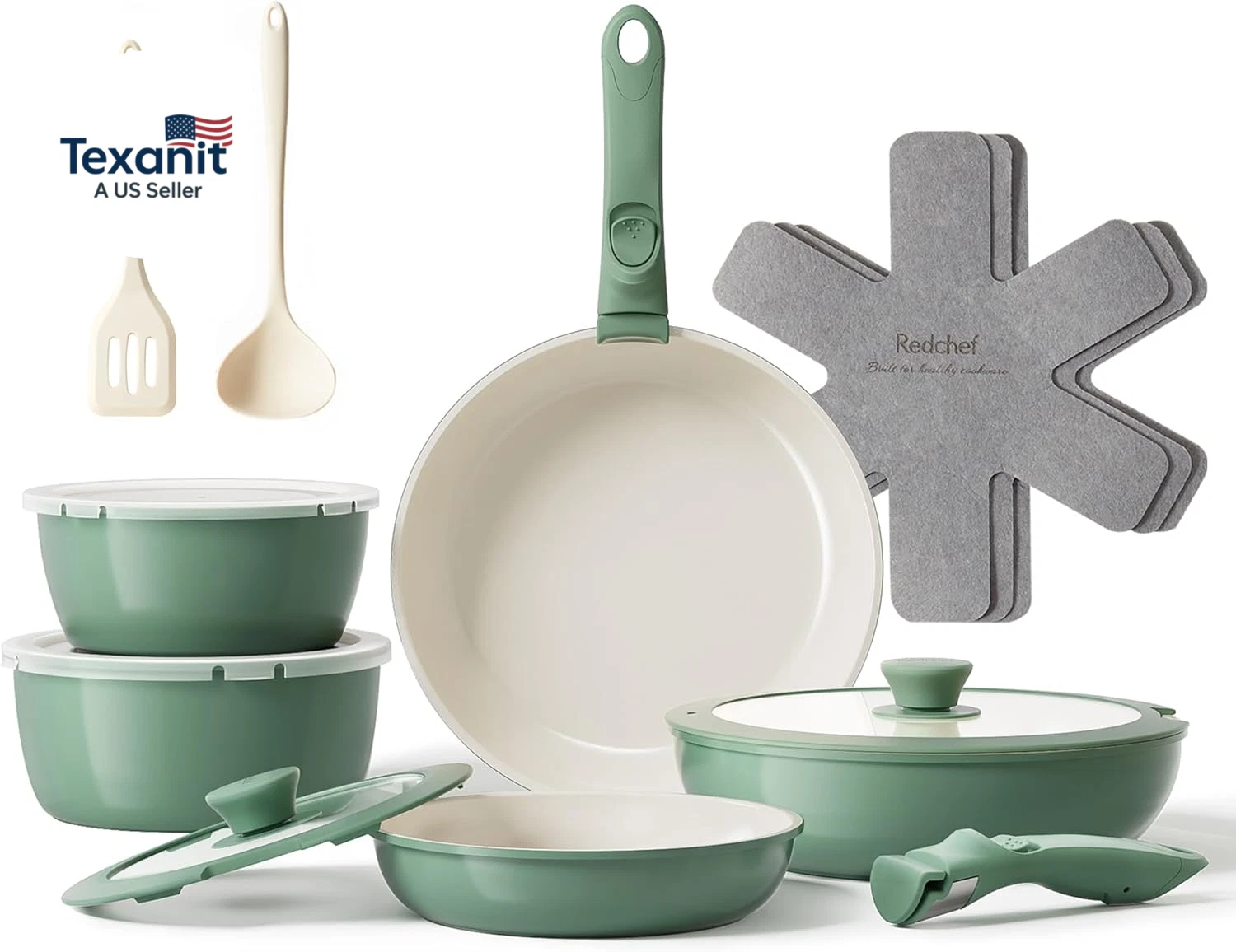 16Pcs Ceramic Pots and Pans Set Non Stick, Nonstick Ceramic Cookware Set with De
Opens in a new wind