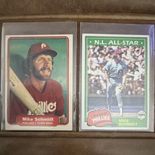 Topps & Fleer 1981 Mike Schmidt Phillies Baseball Card Lot (2 Cards)