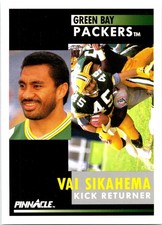 Vai Sikahema 1991 Pinnacle #165 Green Bay Packers