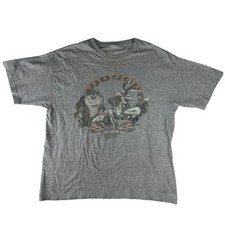 Vintage Y2K Looney Tunes Taz Coyote Harley-Davidson Men's S Gray T-Shirt Biker