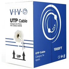 VIVO White 1,000ft Bulk Cat5e LAN Ethernet Cable Wire UTP Pull Box