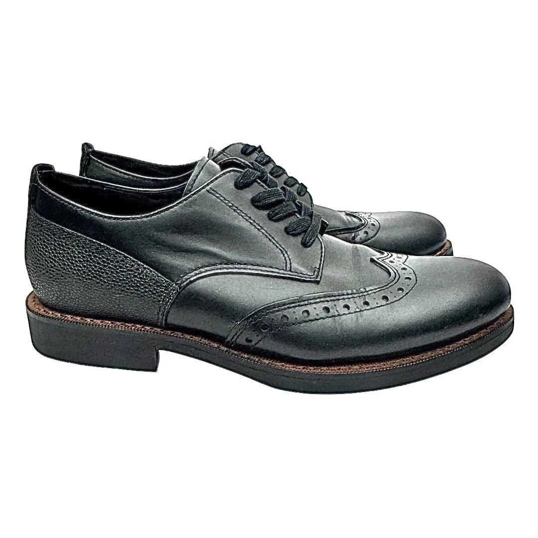 Scarpa Coach Uomo G1550 Bleecker Wing Derby Pelle Nera Punta Ala Taglia 11 D $345