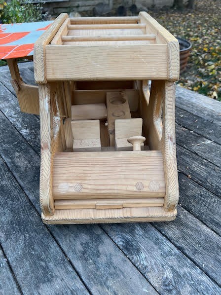 vintage Drei Blatter GERMANY Wooden Camper Van Doll 22" long Hand Crafted