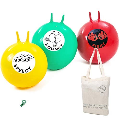Hoppin' Mad Space Hopper Juego de Jardín de Carreras, Paquete de Trío, 24" Tolvas Tamaño Adulto - Imagen 1 de 5