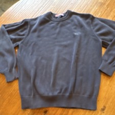Vineyard Vines Mens Solid Blue Gray Cotton Kn...