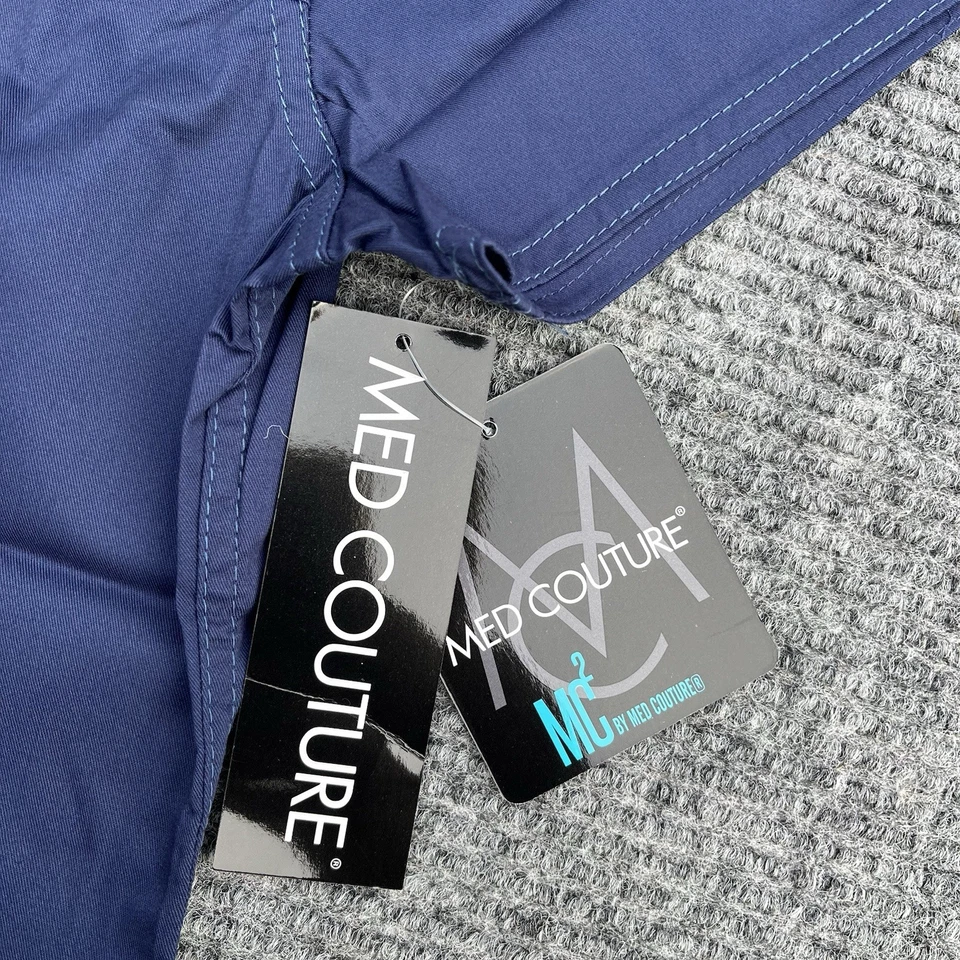 Exfoliantes Med Couture MC2 para mujer pequeños azul marino con cuello en V Foto 4 de 4