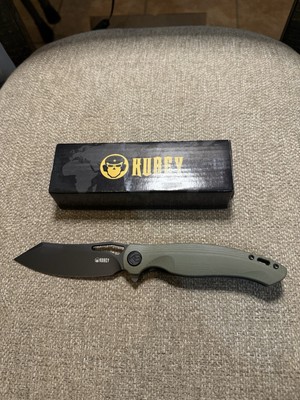 Kubey Drake Linerlock Folding Knife 3.75'' AUS-10A Steel Blade Green G10 Handle
