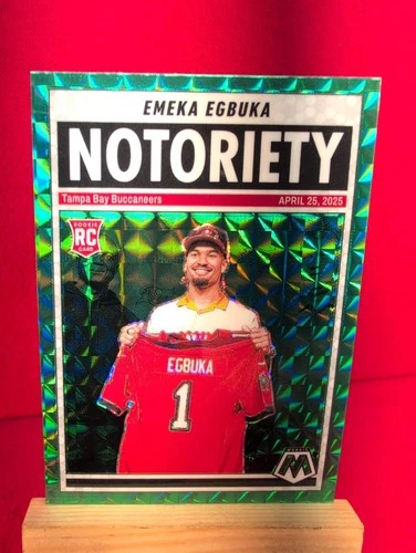 2025 Panini Mosaic Green Prizm Notoriety RC #16 Emeka Egbuka