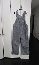 Vintage USA Striped BIG MAC Overalls Square Back Railroad Engineer 36 NICE  