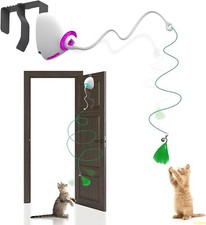 Cat Feather Toys,Hanging Electric Cat Toys for Indoor Cat,Retractable Teaser Toy