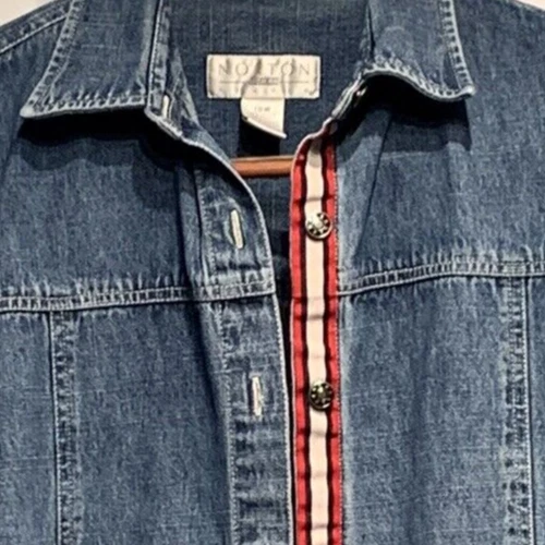 Red plus cheap size jean jacket