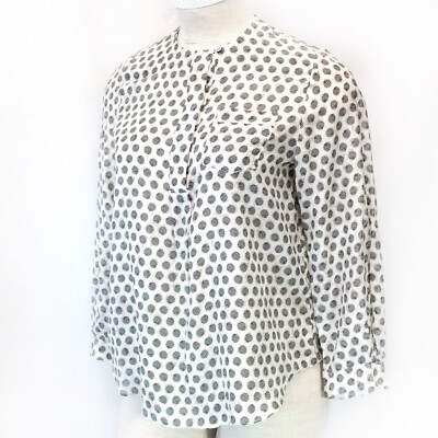 Gerard Darel Silk Blend henley button front blouse top with pocket size 42 large