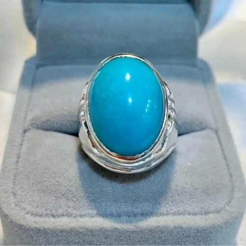 Мужское кольцо с настоящей бирюзой Nishapuri Feroza кольцо с натуральной ферозой шиитские кольца - Изображение 2 из 4