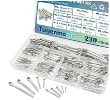 Cotter Pins Assortment Kit 304 Stainless Steel Split Pin Fastene 230PCS 12 Size