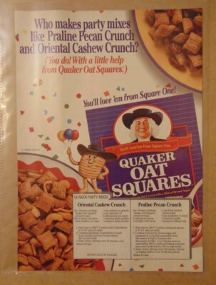 1990's QUAKER OATS SQUARES Cereal COUPON Original Print Ad ...
