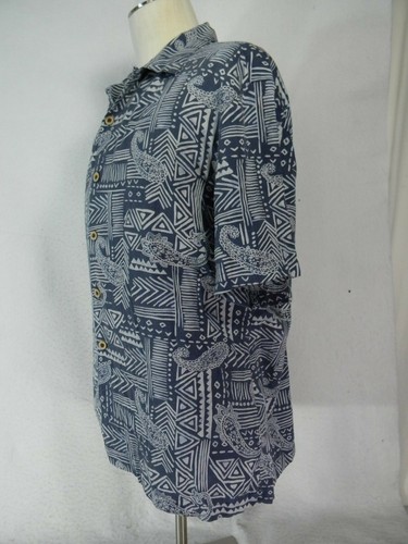 Caribbean Joe shirt men's XL extra large Silk blue tribal short sleeve Hawaiian - Picture 6 of 10