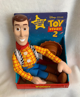 New VTG 2000 Mattel Disney Toy Story 2 Woody Plastic Head Plush