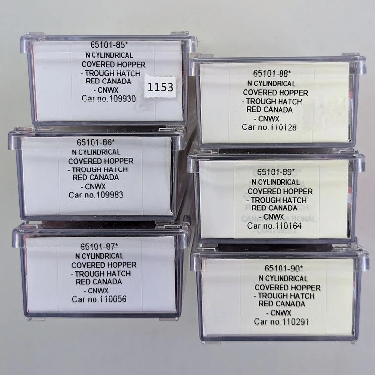 InterMountain 65101-85 thru 90 Lot of 6 N Scale Cylindrical Hopper-Red Canada - Image 2 of 3