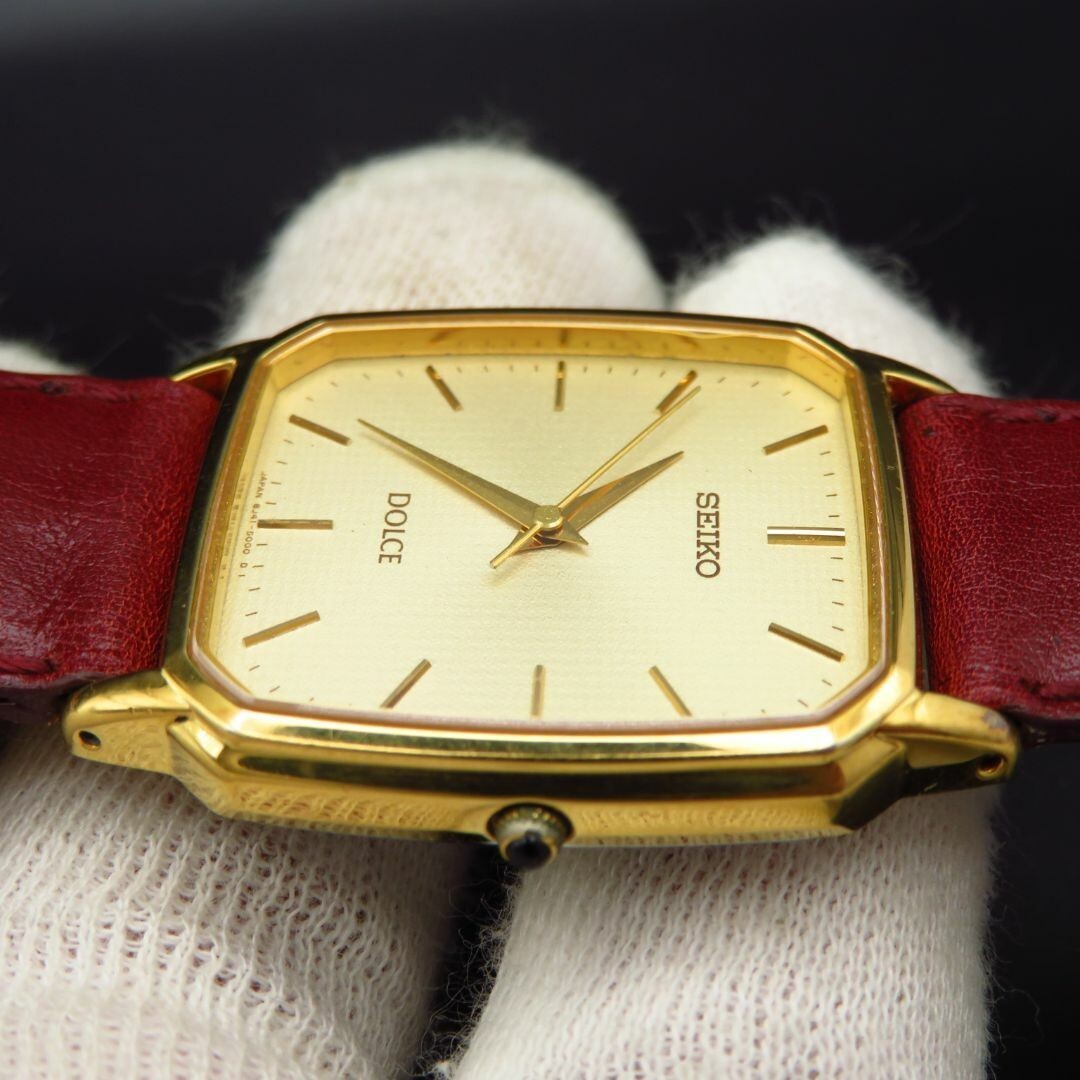 Seiko Dolce 8J41-5000 Gold Dial Men's Quartz Watch JAPAN