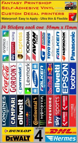 SCALEXTRIC SLOTCAR Building Barrier Trackside Stickers Decals x 34 - sheet 5a - Picture 5 of 9
