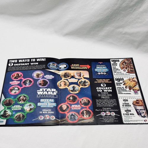 Star Wars Episode 1 The Phantom Menace KFC Pizza Hut Taco POG Game Board Promo - Picture 2 of 3