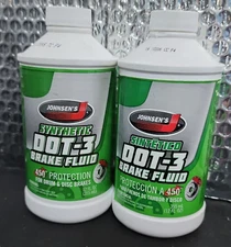Johnsen’s Synthetic Brake Fluid DOT-3 12 oz. each ~ Lot of 2
