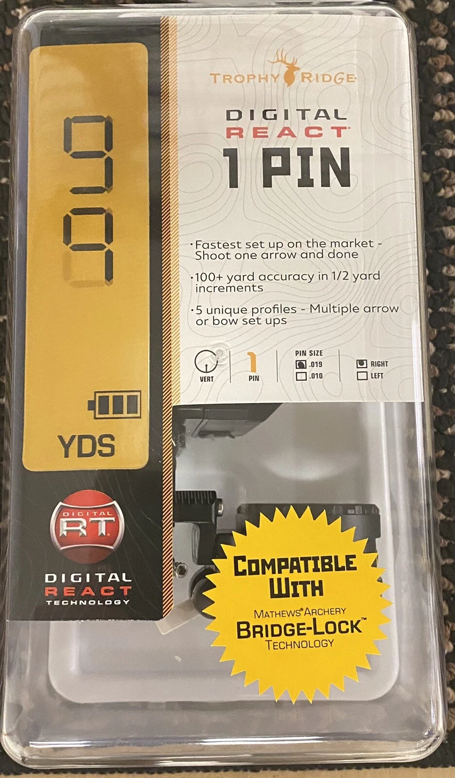 Trophy Ridge Digital React One Pin Sight - Thumbnail 5