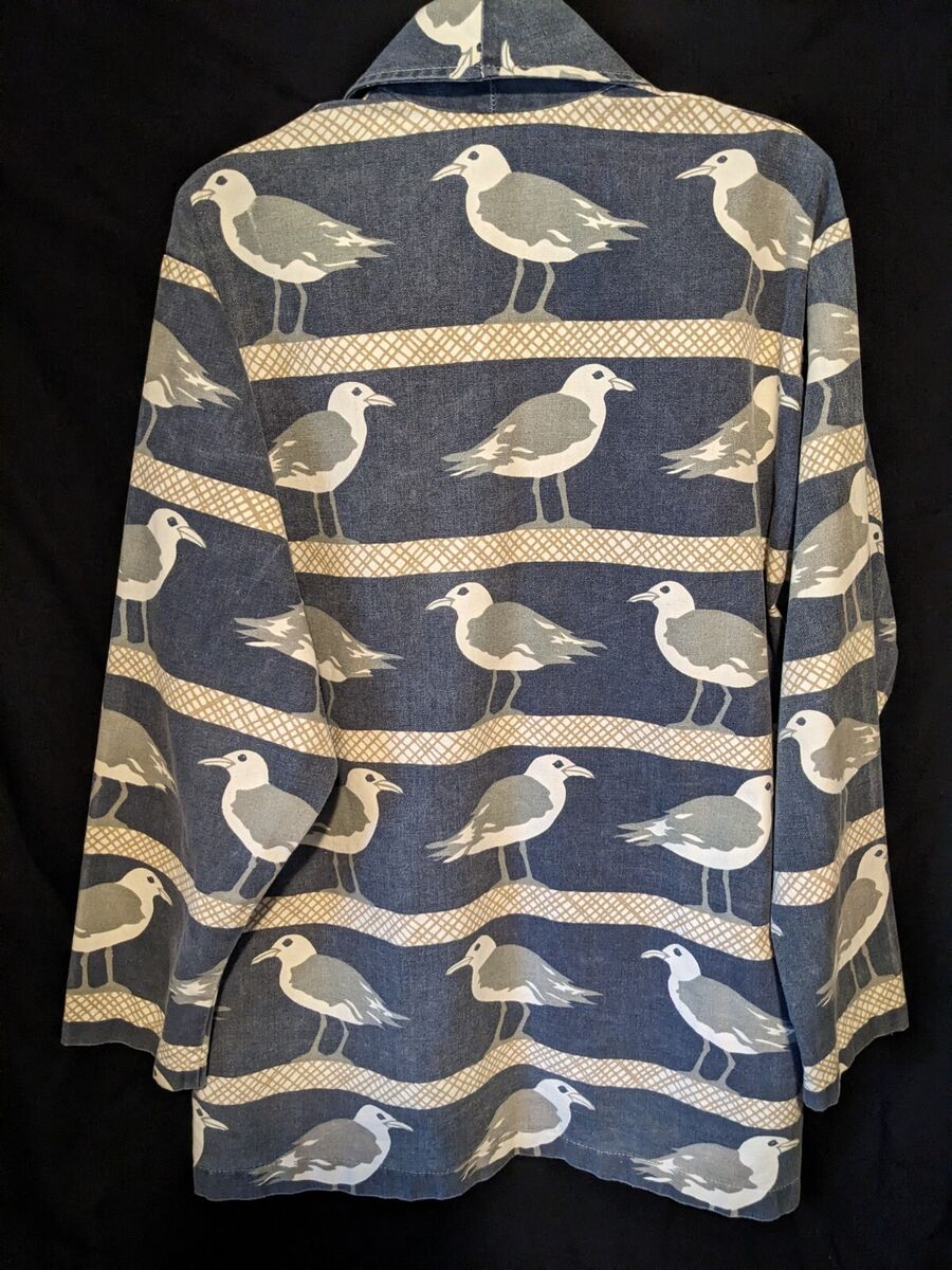 Vintage Michigan Rag Co Seagulls Bird Jacket Coat Collar USA Vintage Michigan Rag Co Seagulls Bird Jacket Coat Collar USA