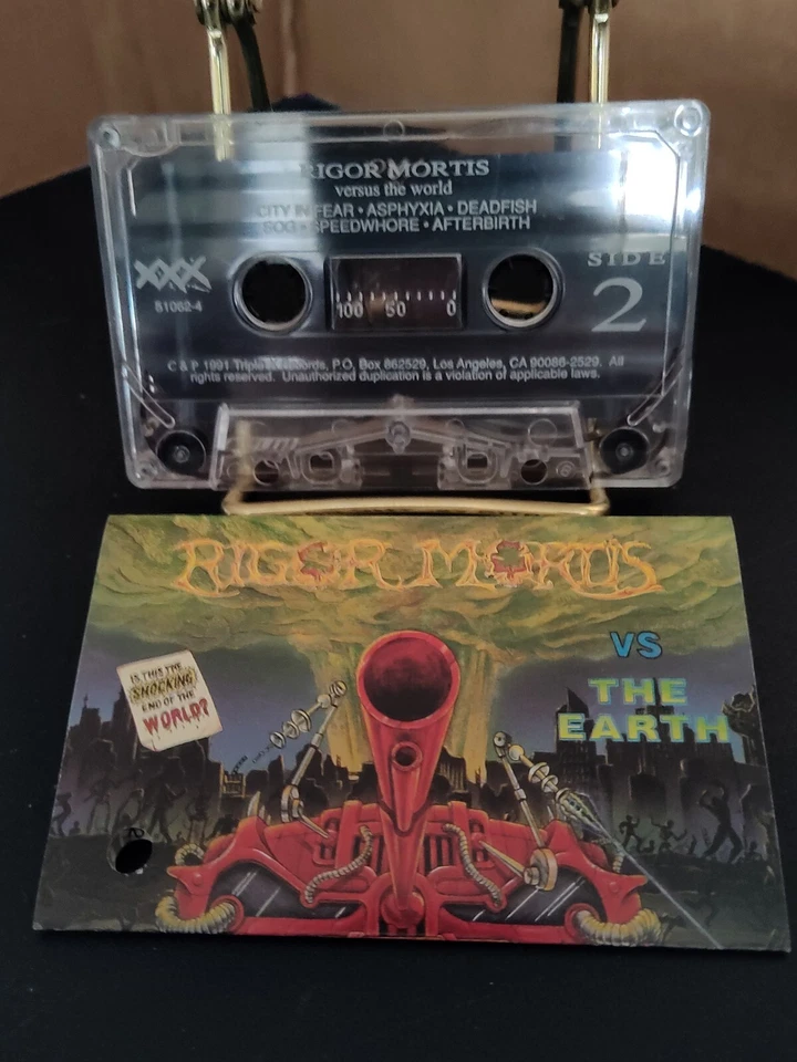 Rigor Mortis - Vs. The Earth (Cassette, Misprint Vs. The World) (1991) Triple X - Image 4 of 4