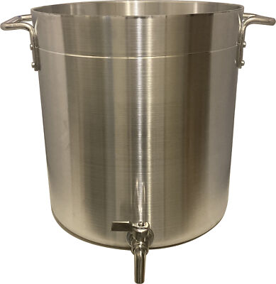 24 qt Aluminum Stock Pot with Spigot Spout: Heavy-Duty Gallons Kettle  Faucet