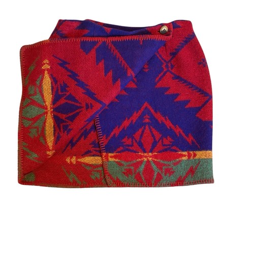 RALPH LAUREN Wool Skirt Equestrian Horse Indian Blanket Wrap Vintage Size 12 - Picture 2 of 7