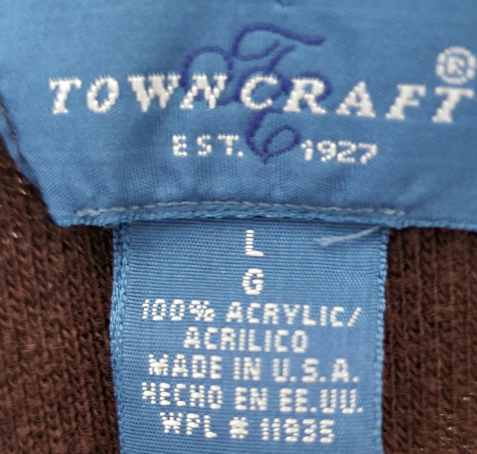 TownCraft Mens Vest Sweater Shirt Size L Large Brown - Image 2 of 4