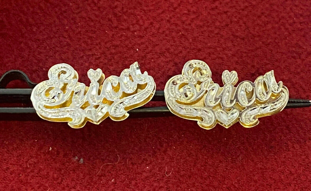 Double plated hotsell name earrings