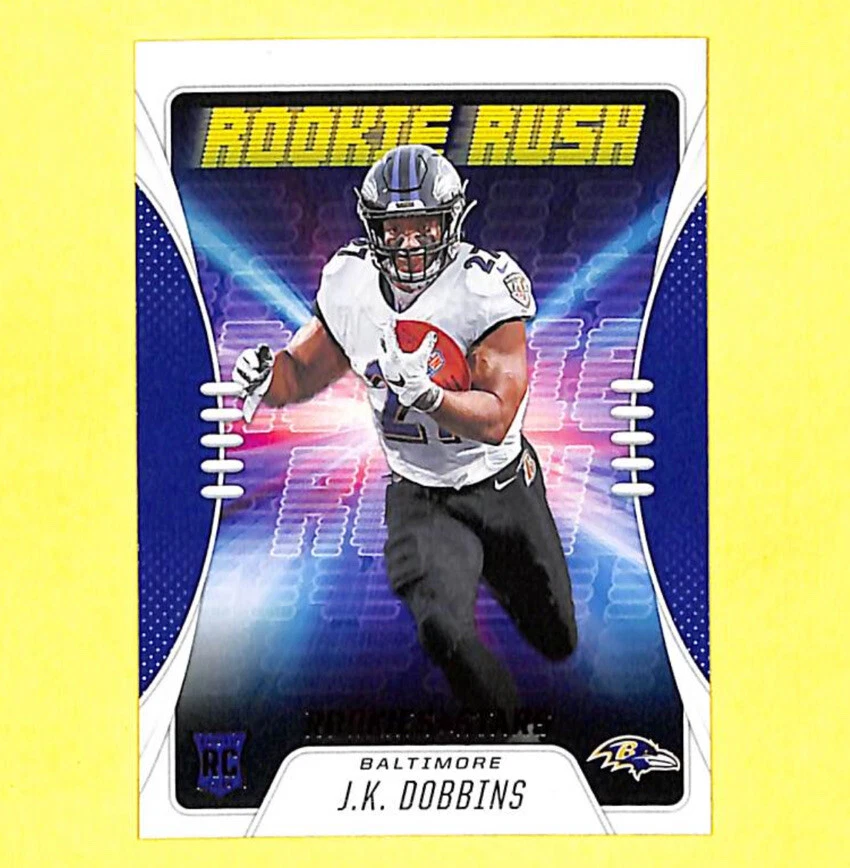 2020 Panini Rookies & Stars JK Dobbins Rookie Rush Card Ravens