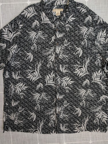 Island Passport Shirt Mens 2XL Black Hawaiian Loop Collar Rayon Button Up Casual - Picture 7 of 16