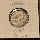 1960 Canadian Silver Quarter Coin Circulated 80% silver 0.15 ASW