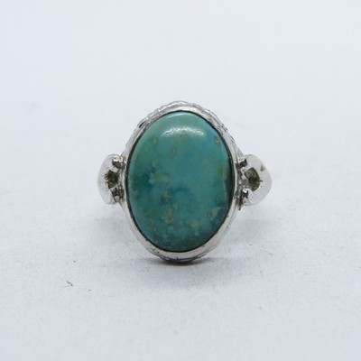 C&C Sterling Silver 925 Oval Turquoise Ring Size 5.5 SE241