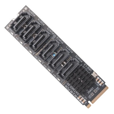 M.2 MKEY PCI-E Riser Card M.2 NVME zu SATA3.0 PCIE zu  6Gpbsx6-Port Erweite2954