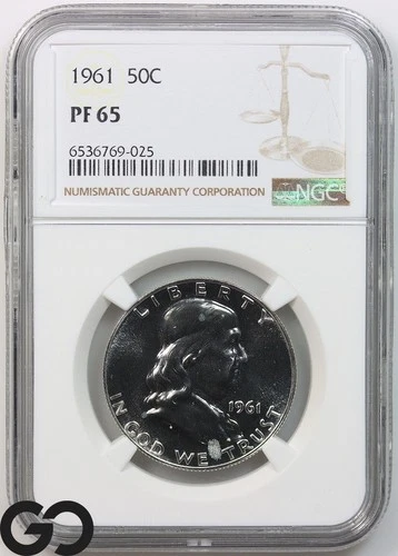 1961 Franklin Half Dollar PROOF NGC PR 65 ** Gorgeous!