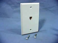 Leviton 4625B-46W White Phone Telephone 3-Line Flush Mount Type 625B4 Jack 6P6C