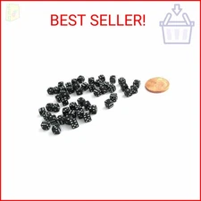 Koplow Games 50 Six Sided D6 5mm .197 Inch Die Small Tiny Mini Miniature Black D