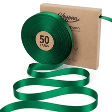 Forest Green Satin Ribbon 5/8 Inch x 50 Yards DoubleFaced Gift Wrap Crafts