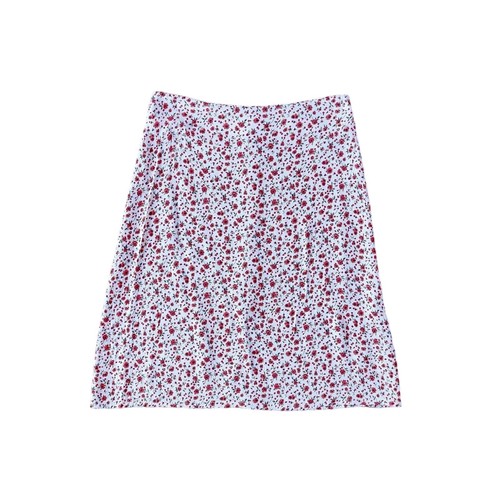 Brandy Melville White Red Ditsy Floral Print A-line Mini Skirt Size XS