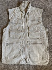 Vintage Banana Republic Safari Fishing Vest Beige Small 90s Utility Workwear