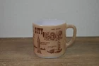 Vintage Federal Glass Milk Glass Souvenir Mug Brown New York Landmarks Cup