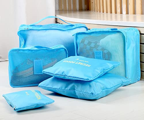 7 Set Packing Cubes, Travel Foldable Luggage Organizers Storage Bag - Picture 5 of 7