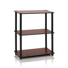 Furinno 10024DC/BK Turn-N-Tube 3-Tier Compact Multipurpose Shelf Display Rack