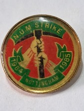 Vintage NUM Miners Strike Pin Badge Nottinghamshire 1984-1985